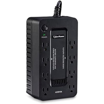 CyberPower ST425 Standby UPS System, 425VA/260W, 8 Outlets, Compact, Black