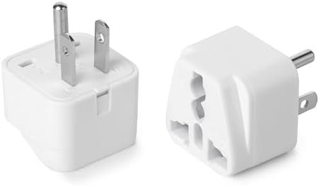 Bates- European Plug Adapter, 2 pc, Travel Adapter, US to Europe Plug Adapter