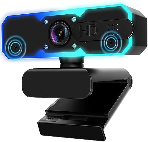NBPOWER 1080P 60FPS Streaming Camera Webcam with Microphone and Fill RGB