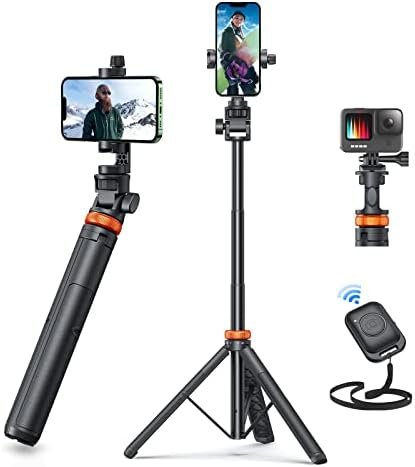 Newest 62" Phone Tripod, EUCOS Tripod for iPhone & Selfie Stick Tripod
