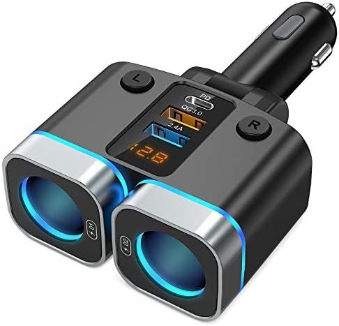 Nulaxy 150W Cigarette Lighter Adapter, 2 Sockets Cigarette Lighter Splitter