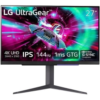 LG 27" UltraGear 4K UHD (3840x2160) Gaming Monitor, 144Hz, 1ms, VESA DisplayHDR